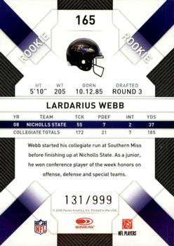 2009 Donruss Threads #165 Lardarius Webb Back