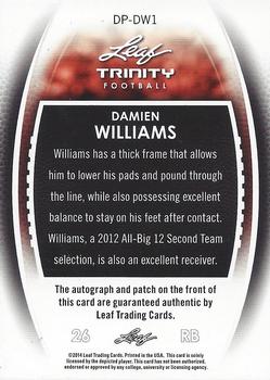 2014 Leaf Trinity #DP-DW1 Damien Williams Back