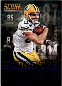 2014 Score - Behind the Numbers Blue #BN1 Jordy Nelson Front