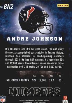 2014 Score - Behind the Numbers Blue #BN2 Andre Johnson Back
