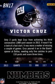2014 Score - Behind the Numbers Blue #BN17 Victor Cruz Back