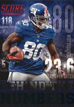 2014 Score - Behind the Numbers Blue #BN17 Victor Cruz Front