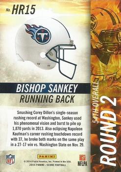 2014 Score - Hot Rookies #HR15 Bishop Sankey Back