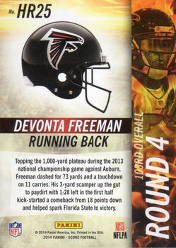 2014 Score - Hot Rookies #HR25 Devonta Freeman Back