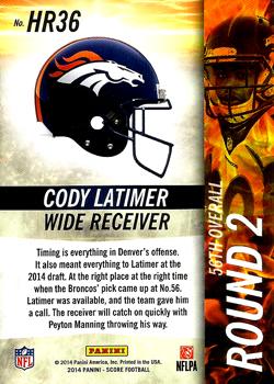 2014 Score - Hot Rookies #HR36 Cody Latimer Back