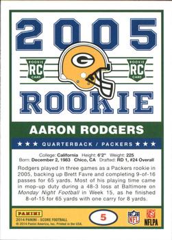 2014 Score - '89 Score Quarterbacks #5 Aaron Rodgers Back