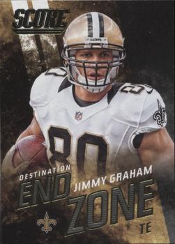 2014 Score - Destination End Zone Gold #DE7 Jimmy Graham Front