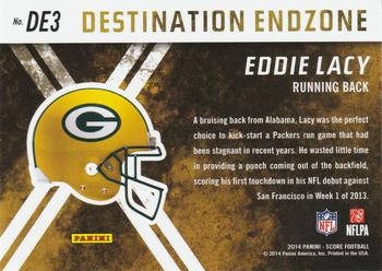 2014 Score - Destination End Zone Gold #DE3 Eddie Lacy Back