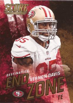 2014 Score - Destination End Zone Gold #DE10 Vernon Davis Front