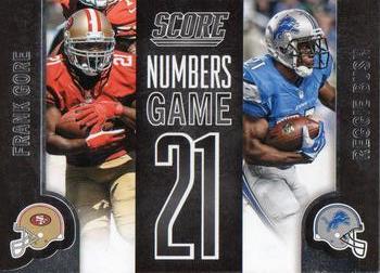 2014 Score - Numbers Game #NG22 Frank Gore / Reggie Bush Front