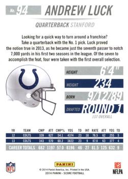 2014 Score - Red Zone #94 Andrew Luck Back