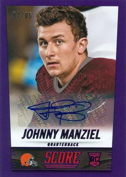 2014 Score - Rookie Signatures Purple #387 Johnny Manziel Front