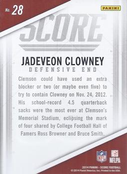 2014 Score - Rookie Team Helmets #28 Jadeveon Clowney Back