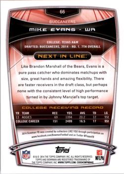 2014 Bowman - Rookies #66 Mike Evans Back