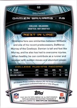 2014 Bowman - Rookies #68 Damien Williams Back