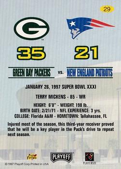 1997 Playoff Green Bay Packers Super Sunday #29 Terry Mickens Back