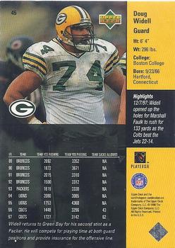 1998 Upper Deck ShopKo Green Bay Packers II #45 Doug Widell Back