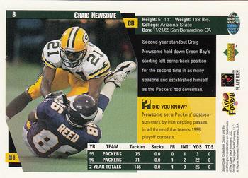 1997 Collector's Choice ShopKo Green Bay Packers #GB8 Craig Newsome Back