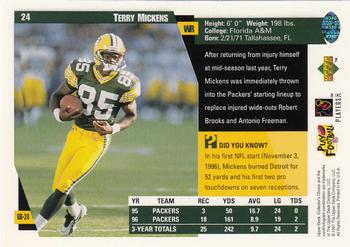 1997 Collector's Choice ShopKo Green Bay Packers #GB24 Terry Mickens Back