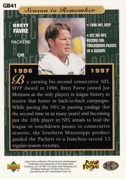 1997 Collector's Choice ShopKo Green Bay Packers #GB41 Brett Favre Back