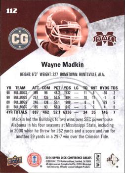 2014 Upper Deck Conference Greats #112 Wayne Madkin Back