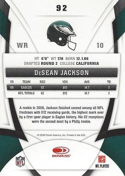 2009 Donruss Certified #92 DeSean Jackson Back