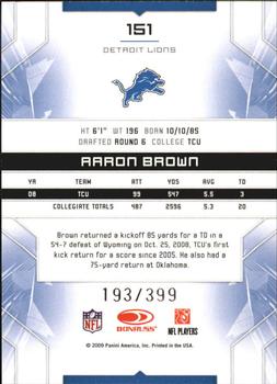 2009 Donruss Limited #151 Aaron Brown Back