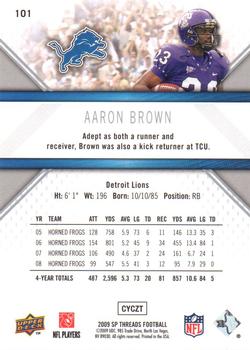 2009 SP Threads #101 Aaron Brown Back