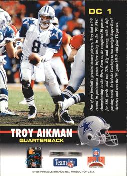 1995 Pinnacle Dial #DC1 Troy Aikman Back