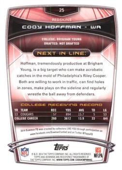 2014 Bowman - Rookies Black #25 Cody Hoffman Back