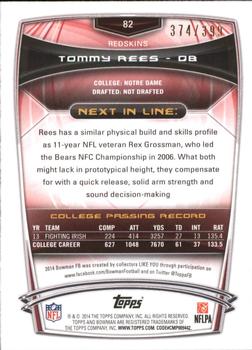 2014 Bowman - Rookies Gold #82 Tommy Rees Back
