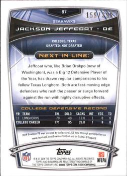 2014 Bowman - Rookies Gold #87 Jackson Jeffcoat Back