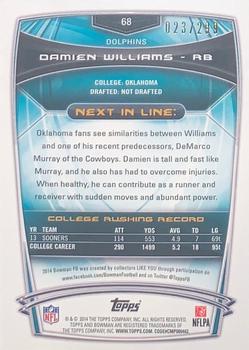 2014 Bowman - Rookies Orange #68 Damien Williams Back