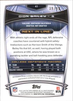 2014 Bowman - Rookies Green #41 Dion Bailey Back