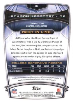 2014 Bowman - Rookies Rainbow Black #87 Jackson Jeffcoat Back