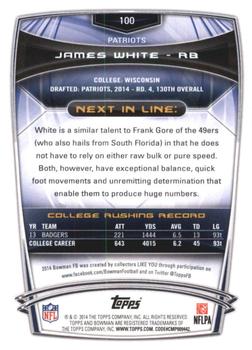 2014 Bowman - Rookies Rainbow Black #100 James White Back