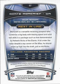 2014 Bowman - Rookies Rainbow Black #97 Donte Moncrief Back