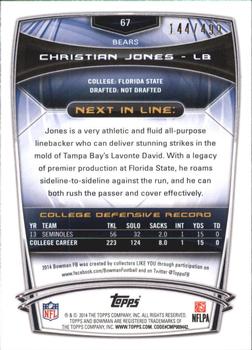2014 Bowman - Rookies Rainbow Blue #67 Christian Jones Back