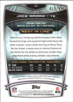 2014 Bowman - Rookies Rainbow Blue #77 Jace Amaro Back