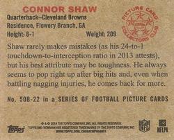 2014 Bowman - Mini #50B-22 Connor Shaw Back