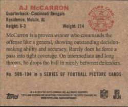 2014 Bowman - Mini #50B-104 AJ McCarron Back