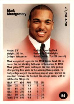 1994 Superior Rookies #54 Mark Montgomery Back