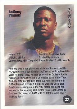1994 Superior Rookies #32 Anthony Phillips Back