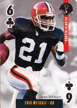 1995 Bicycle Ditka's Picks Playing Cards #6♣ Eric Metcalf Front