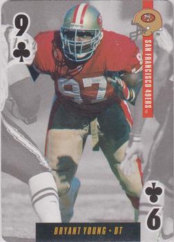 1995 Bicycle Ditka's Picks Playing Cards #9♣ Bryant Young Front