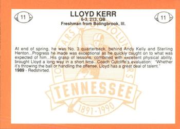 1990 Tennessee Volunteers Centennial #11 Lloyd Kerr Back