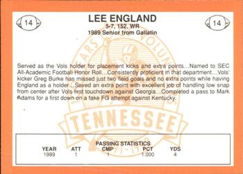 1990 Tennessee Volunteers Centennial #14 Lee England Back