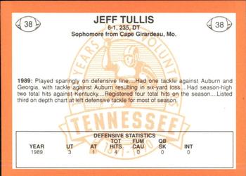 1990 Tennessee Volunteers Centennial #38 Jeff Tullis Back