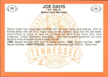 1990 Tennessee Volunteers Centennial #96 Joe Davis Back