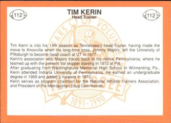 1990 Tennessee Volunteers Centennial #112 Tim Kerin Back